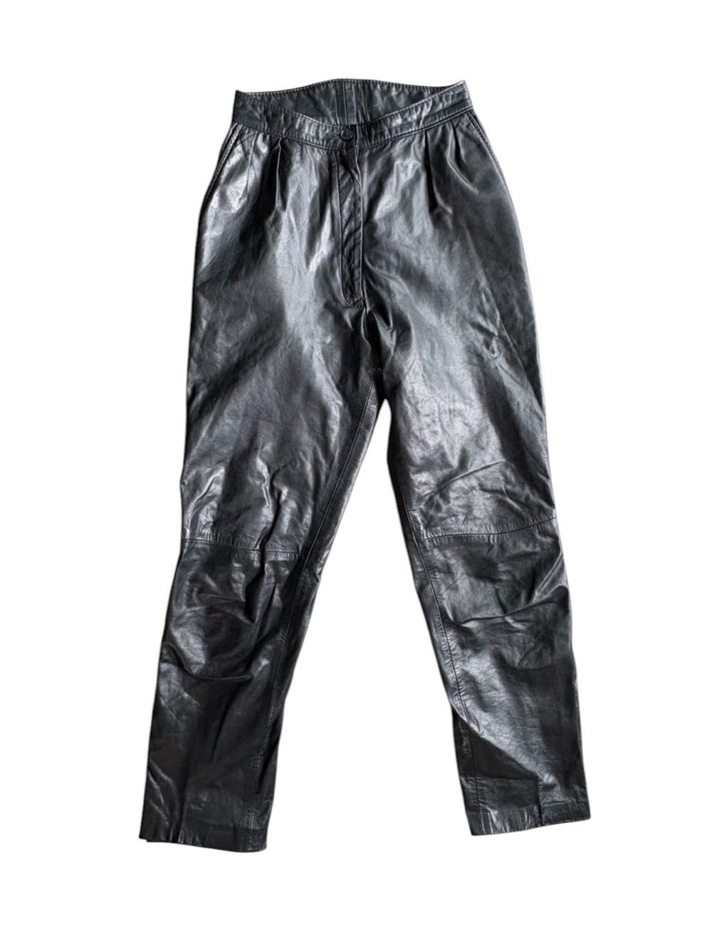 Vintage Genuine Leather Pants Quiet Luxury Model Off Duty